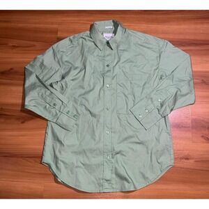 Abercrombie & Fitch Oversized Button Up Casual Solid Green Minimalist Shirt